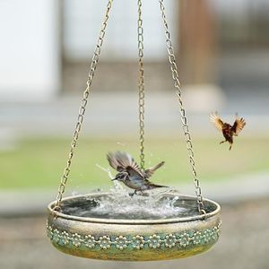 Hanging Bird Baths for Outdoors, Outdoor Metal Bird Bath Hainging Bird Feeder,Back Yard,Deck,Patio Garden Decor