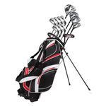 Precise S7 Men’s Right Handed Complete Golf Club Set Regular, Include 460cc Driver, 3 Wood, 5 Wood, 24* Hybrid, 5-9 PW Irons, Sand Wedge, Putter, Deluxe Stand Bag & 4 Headcovers | Black/Red