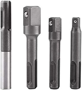 4Pcs Set SDS Plus Shank to 1/4" Hex Socket Adaptor and 1/4" 3/8" 1/2" Head Drill Bit Extension Connector