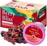 Gya Tea Co Berry Bliss Herbal Tea K Cups - Decaf Herbal Tea Pods K Cup Teas Tea Gift Set - Berry Bliss Herbal Tea K Cup Tea Pods 2.0 & 1.0 Tea Gifts for Tea Lovers