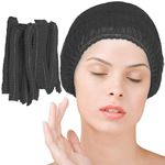 100-Pack Disposable Hair Nets, Elastic Head Cover, Bouffant Caps, Sanitation Head Cover for Food Service, Spa Men & Women (BLACK)