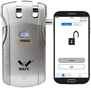 Cerradura Inalámbrica - 010 Inteligente Cerradura Invisible Cerradura Instalado en el interior más seguro Control Remoto Desbloqueo de iOS Android APP con diseño táctil (sliver)