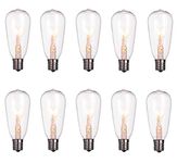 GOOTHY ST40 Edison Replacement Bulbs, 7 Watt E17 Intermediate Screw Base Clear Edison Light Bulbs ST40 Replacement Bulbs for Outdoor String Lights, C9 Incandescent Light Bulbs, Warm White-10 Pack