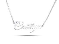 ZNA Jewels Personalised Name Necklace for Women - Customised Sterling Silver Dainty Heart Pendant, Elegant Jewellery Ideal for Birthday, Gifts for Women, Girls & Teens (925 Sterling Silver)