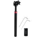 Azarxis Bike Suspension Seatpost Shock Absorber Aluminum Damper 30.4mm Black 350mm Length for Mountain Road Bikes, MTB, BMX (30.4mm (27.2 seatpost and 30.4 Shim))