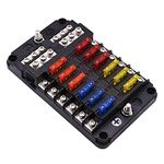 LYLA 12-Way Fuse Panel/Box/Holder 12 in 12 Out Automotive Car Boat Rv Marine