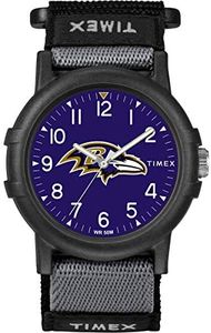 Timex NFL Recruit 38mm Watch – Baltimore Ravens with Black Fabric Strap