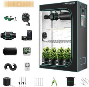 MARS HYDRO 2x4 Grow Tent Kit Complete System with 300W TSL2000 4x2 Full Coverage Dimmable Light,48"x24"x71" 1680D High Reflective Mylar,4inch 26.8dB,205CFM Smart Ventilation Kit,10 Speed Clip Fan