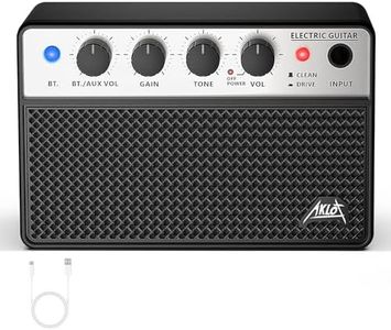 AKLOT Mini Bass Amp Small Bass Guitar Amplifier 10W Portable Recharged Electric Bass Amp BT Speaker with Dual Channel & Aux in Jack (Black)