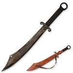 SV 0183 Handmade cast Manganese Steel 52HRC Machete Sharp, Full Tang, Outdoor, Hunting, Camping, Hiking, Survival, Leather Sheath, 29.3 inches