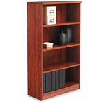 Alera Valencia Series Bookcase, 4 Shelves, 31-3/4w x 14d x 55h, Medium Cherry