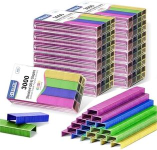 BAZIC Products Staples Standard 26/6 Metallic Color 3000/Pack Refill for Stapler, Ideal Office Staples for Home, School & Business, Assorted Colors, 72-Packs