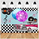 Back to 50's Sock Hop Theme Photography Backdrops 7x5ft Vinyl 1950s Retro Diner Time Rock Roll Classic Decor Crazy Vintage Dance Prom Photo Background Dessert Cake Table Decor Supplies