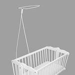 Oval Shape Canopy/Drape/Mosquito Net Holder Fits Cribs 80 cm White (Crib Wire Holder)