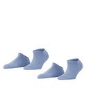 ESPRIT Women's Uni 2-Pack W SN Cotton Low-Cut Plain 2 Pairs Trainer Socks, Blue (Jeans Melange 6458), 5.5-8