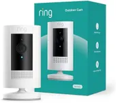 Ring Outdoor Cam (Stick Up Cam), Weather-resistant home or business security camera, outdoor ready, Live View, Color Night Vision, Two-Way Talk, motion alerts, Works with Alexa, White