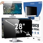 Peslv 2-PACK 28 Inch Computer Privacy Screen for 16:9 Widescreen Monitor, 28inch Removable Anti Blue Light Glare Eye Protection Shield, Black Blackout Anti Spy Desktop Security Private Filter