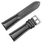 Sport Leather Watchband Black 12mm Watch band - by deBeer