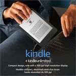 Kindle (2022 release) – The lightest and most compact Kindle, now with a 6” 300 ppi high-resolution display, and 2x the storage - Black + 3 Months Free Kindle Unlimited (with auto-renewal)