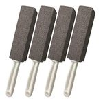 ddLUCK 4 Pcs Pumice Stone Toilet Bowl Cleaner with Handle,Hard Water Limescale Household Cleaning Brush Pumice Stick for Remover Sink Bathtub Pool Tough Stain