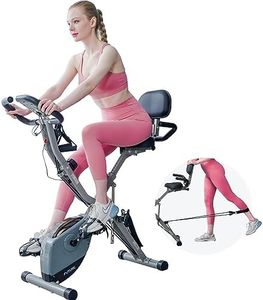 AceFuture 4-IN-1 Exercise Bikes for Home Use, Folding Indoor Stationary Cycling Bike with Arm/Leg Workout Bands,16 Levels Magnetic Resistance Fitness Bicycle with Hand Pulse and Phone/Tablet Holder