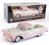 LUCKY DIE CAST 1957 Ford Ranchero 1:18 Diecast Model Officially Licensed Alloy Collection Car w/Working Doors & Hood, Classic Pickup Best Gift for Men, Dad & Kids 14+ Years (Pink)