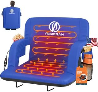 HOPERAN 25" Heated Stadium Seats for Bleachers with Back Support, Blue 2PC