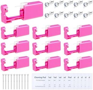 10 Packs Self Ear Piercing Kit, Evatage Home Piercing Kit Disposable Ear Piercing Gun Kit with Stainless Steel Earring Studs for Pierce Your Own Ears (Rose Pink)