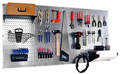 Wall Control 30-COS-400 GVB Pro-Grade Metal Pegboard Organizer Galvanized Tool Board Panels with Black Accessories 32T x 64W