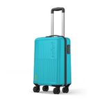 Safari Astra 8 Wheels 56 Cms Small Cabin Trolley Bag Hard Case Polycarbonate 360 Degree Wheeling System Luggage, Trolley Bags for Travel, Suitcase for Travel, Cyan