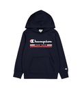 Champion Boy's Legacy Graphic Shop B (306837) -Ultra-Light Soft Compact Powerblend Fleece Hooded Sweatshirt, Blue (BS501), 11-12 Years