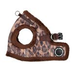 Puppia Kovo Vest Dog Harness Step-in Warm Winter Leopard Pattern for Small and Medium Dog, Brown, Medium