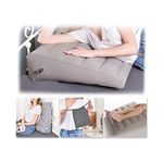 ZNALDP Inflatable Pillow Wedge for Sleeping Acid Reflux Bed Body Positioners Triangle Wedge Leg Elevation 30 Degree Incline Wedge Pillow Blow Up Multipurpose Positioning Pillow Travel Cushion (Grey)