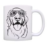 Dog Lovers Gifts Golden Retriever Wearing Sunglasses Golden Retriever Mug Coffee Mug Tea Cup White