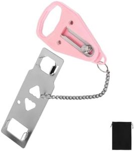 Portable Door Lock,Travel Lockdown Locks, Hotel Safety,Home Security Gate Locker,Gate Locks for Traveling Hotel Home Apartment College (Pink)