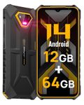 Rugged Smartphones Canada Android 14, Ulefone Armor X13 Unlocked Cell Phone, 50MP+24MP+8MP Cameras, 12+64GB Storage, 6.52” Screen, 6320mAh, NFC,GPS,Dual 4G Volte Rugged Phones(Orange)