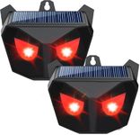 Animal Repeller(Pack of 2),Solar Nocturnal Animal Repeller with Two Red Flashing Lights,Water Repellent Repeller for Cats Dogs Foxes Birds Skunks