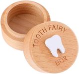 Ouligay Tooth Fairy Box for Girls and Boys, 3D Carved Wooden Box, Cute Lost Tooth Holder, Tooth Fairy Gifts for Birthdays Baby Shower Holiday