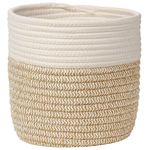 Briful 8"x8" Cotton Rope Woven Basket 20cmx20cm Plant Pots Indoor Jute Planter Rope Plant Baskets for Plants, Toys, Crafts, Rustic Home Decor