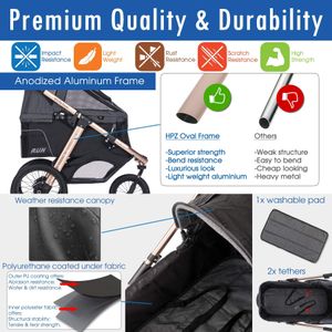 HPZ Pet Rover Jogging Stroller – Taupe, All-Terrain Pet Carrier
