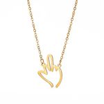 EUEAVAN Funny Middle Finger Necklace for Men and Women Graffiti Cool Punk Gesture Sign Unique Handmade Statement Friendship Jewelry (gold)