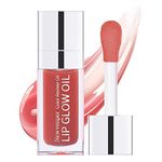 Hydrating Lip Glow Oil Long Lasting Plumping Lip Gloss Transparent Toot Lip Balm Moisturizing Lip Oil Repairing Lip Lines and Prevents Dry Cracked for Lip Care and Dry Lips ROSEWOOD