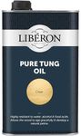 Libéron Pure Tung Oil - Premium Natural Waterproof Protection for Wood - Durable, Clear Finish - Ideal for Furniture, Worktops & Outdoor Wood - Clear - 1 Litre