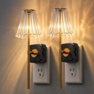 L LOHAS LED Night Lights Plug into Wall,Decor Acrylic Vintage Night Light