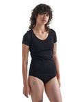 Icebreaker Women's Siren Short Sleeve Sweetheart T-Shirt - Gym Top - Merino Wool Underwear - Black, M