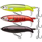 TRUSCEND Floating Fishing Lures with BKK Hooks, Whopper Plopper for Freshwater or Saltwater, Top Water Lure for Bass Catfish Pike, Fishing Wobble Surface Bass Bait Teasers Fishing Gifts for Men