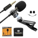 Professional Grade Lavalier Clip On Microphone - Lav Mic for Camera Phone iPhone Video Recording ASMR - Small Noise Cancelling 3.5mm Tiny Shirt Microphone with Easy Clip On System