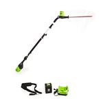 Greenworks 20-Inch 80V Cordless Pole Hedge Trimmer, 2.0Ah Battery and Charger Included PH80B210