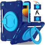 iPad 9th/8th/7th Generation iPad Case, Case for iPad 10.2 Inch Case Compatible with iPad 10.2 Inch 2021/2020/2019-Shockproof Rugged Protective Case iPad Kids Case with 360 Rotating Hand Strap