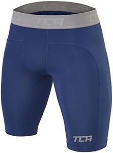 TCA Hombre Pantalones Cortos Térmicos Pro Performance Compression Base Layer - Azul, L